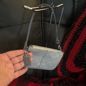 Coach Signature Gray Wristlet
